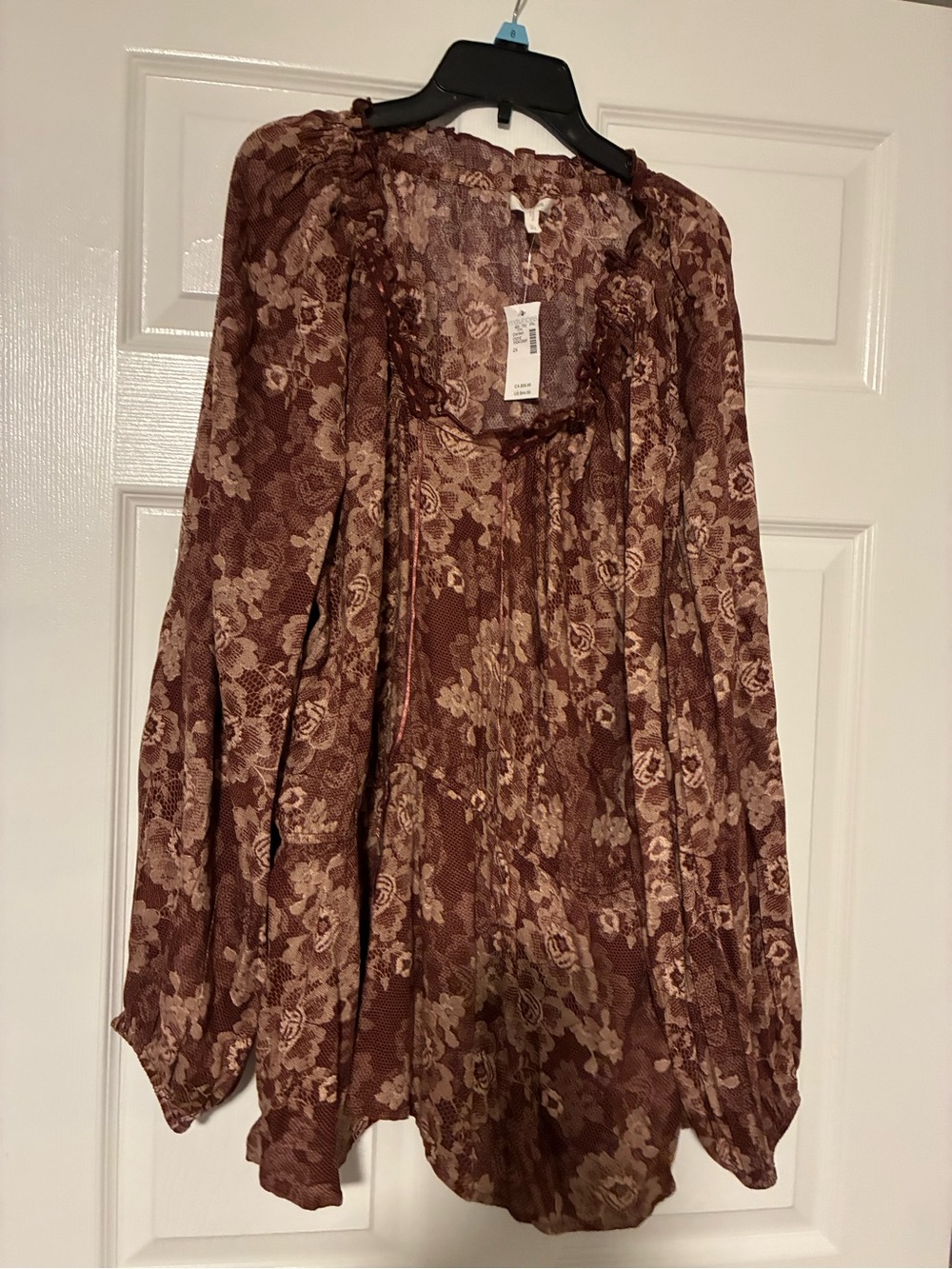 City Chic Brown Floral Peasant Tunic